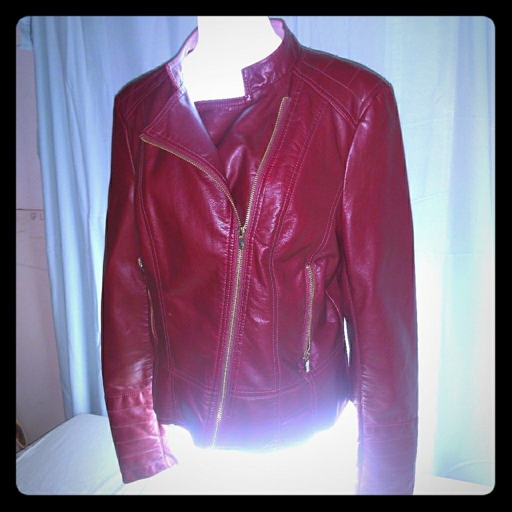 Red leather jacket